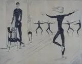 Guy Krohg, Dansere, 1950, Radering, lysmål