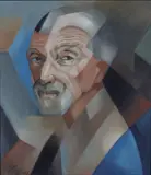 Alfred Hagn, Selvportrett, 1956, Olje på plate