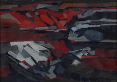 Pierre Dmitrienko, Dyrket jord, 1956, Olje på lerret