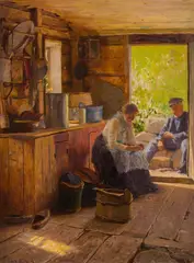 Fredrik Kolstø, I døråpningen, 1893, Olje på lerret