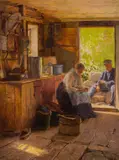 Fredrik Kolstø, I døråpningen, 1893, Olje på lerret