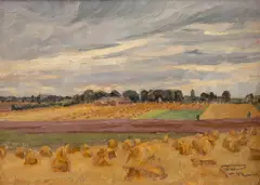 Eugen Prins, Fra Ørberga, 1917, Olje på plate