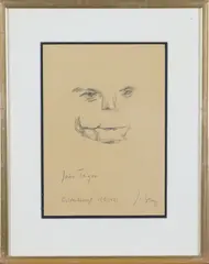 Jo Stang, Portrett av Jahn Teigen, 1981, Blyant på papir