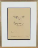Jo Stang, Portrett av Jahn Teigen, 1981, Blyant på papir