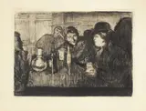Edvard Munch, Kristiania-Boheme I, Radering trykket i svart på tykt gulig papir