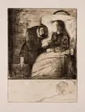 Edvard Munch, Det syke barn, Radering trykket i svart på middels tykt