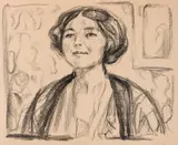 Edvard Munch, Cally Monrad, Litografi trykket i svart på middels tynt gulhvitt papir
