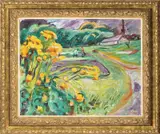 Edvard Munch, Høstarbeid ved drivhuset, Olje på lerret