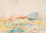 Edvard Munch, Landskap, Akvarell på papir