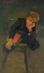 Bendik Riis, Gutteportrett, 1942, Olje på plate