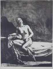 Odd Nerdrum, Kvinneakt, Litografi