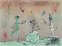 Roberto Matta, Komposisjon med figurer, Serigrafi, lysmål