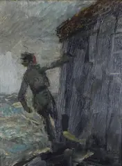 Christian Elevarbeid Krohg, Et nødskudd, Olje på plate