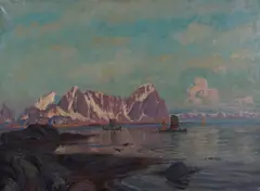 Thorolf Holmboe, Kystlandskap, Nordland, 1905, Olje på lerret