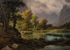 Thomas Fearnley, Jakten ved Königsee, 1839, Olje på lerret