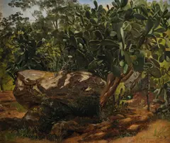 Thomas Fearnley, Bladstudie fra Palermo, 1833, Olje på papir, oppklebet på mahogniplate