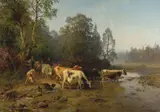 Anders Askevold, Utenfor grinden, 1873, Olje på lerret