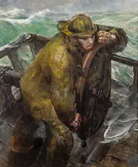 Christian Krohg, På hundevakt, Olje på lerret
