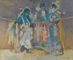 Knut Jørgensen, Figurer, 1980, Olje på lerret