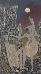 Sigurd Winge, Danserinnen (Dance Macabre), 1963, Radering