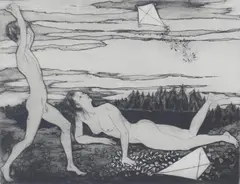 Sigurd Winge, Lek, 1953, Radering