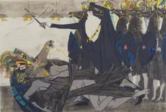 Sigurd Winge, Dressur, 1963, Fargelitografi