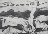 Sigurd Winge, Siesta, 1953, Radering