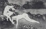 Sigurd Winge, Kveld, 1957, Radering