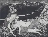 Sigurd Winge, Daggry, 1956, Radering