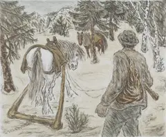 Mandag morgen by Harald Kihle, 1969, Litografi, sold Jun 2020