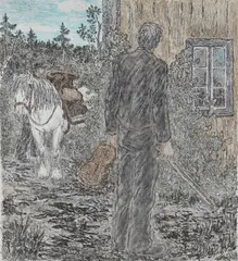 Myllarguten by Harald Kihle, 1976-77, Litografi, sold Jun 2020