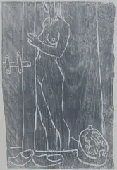 Akt i interiør by Harald Kihle, 1938, Tresnitt, sold Jun 2020
