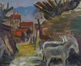 Johannes Rian, Saint-Germain des Prés, 1934, Olje på plate