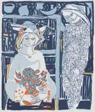 Kai Fjell, Mor og datter, Serigrafi