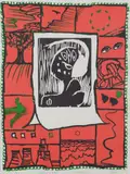 Alechinsky Pierre, Komposisjon, 1997, Fargelitografi