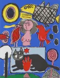 G. Corneille, La belle Marlene, 1996, Fragelitografi