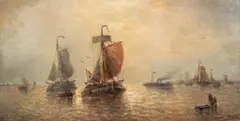 Brumes matinales sur le Moerdyk en Hollande by François Musin, huile sur panneau, sold Jun 2026