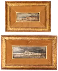 Louise Van De Kerkhove, Deux paysages, 1876, huile sur panneaux