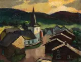 Martin Alfred, Soir en Ardenne, Vresse sur Semois, huile sur panneau