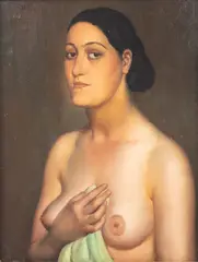Leonide Frechkop, Nu au chignon, 1930, huile sur toile