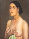 Leonide Frechkop, Nu au chignon, 1930, huile sur toile