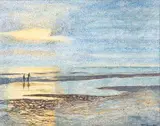 Taf Wallet, Soleil couchant, huile sur toile
