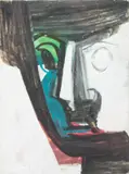 Marcel Warrand, Figure, 1955, gouache et aquarelle