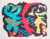 Karel Appel, Composition, lithographie couleur