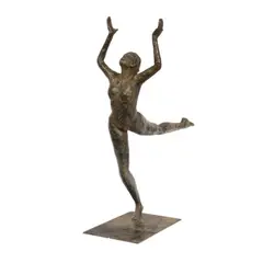 Isabelle de Bellefroid, Danseuse, bras levés, sculpture en bronze à patine brun nuancé