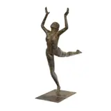 Isabelle de Bellefroid, Danseuse, bras levés, sculpture en bronze à patine brun nuancé
