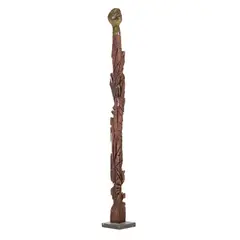 Rodolphe Cogels, Personnage, sculpture en bronze, bois et pierre bleue du Hainaut