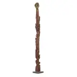 Rodolphe Cogels, Personnage, sculpture en bronze, bois et pierre bleue du Hainaut