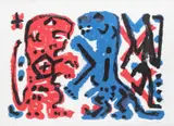 A. R. Penck, Lions, 1995, lithographie couleur