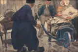 Alfred Ost, La marchande de poisson / Paysan sur sa charrette